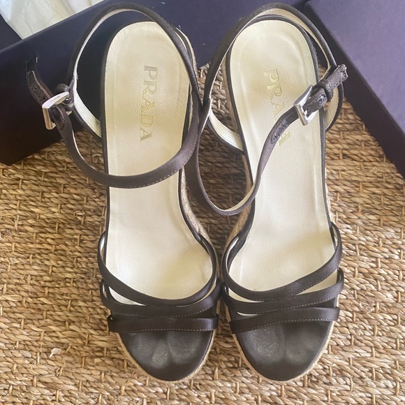 PRADA Moro Corda Strappy Wedges - Picture 4 of 4